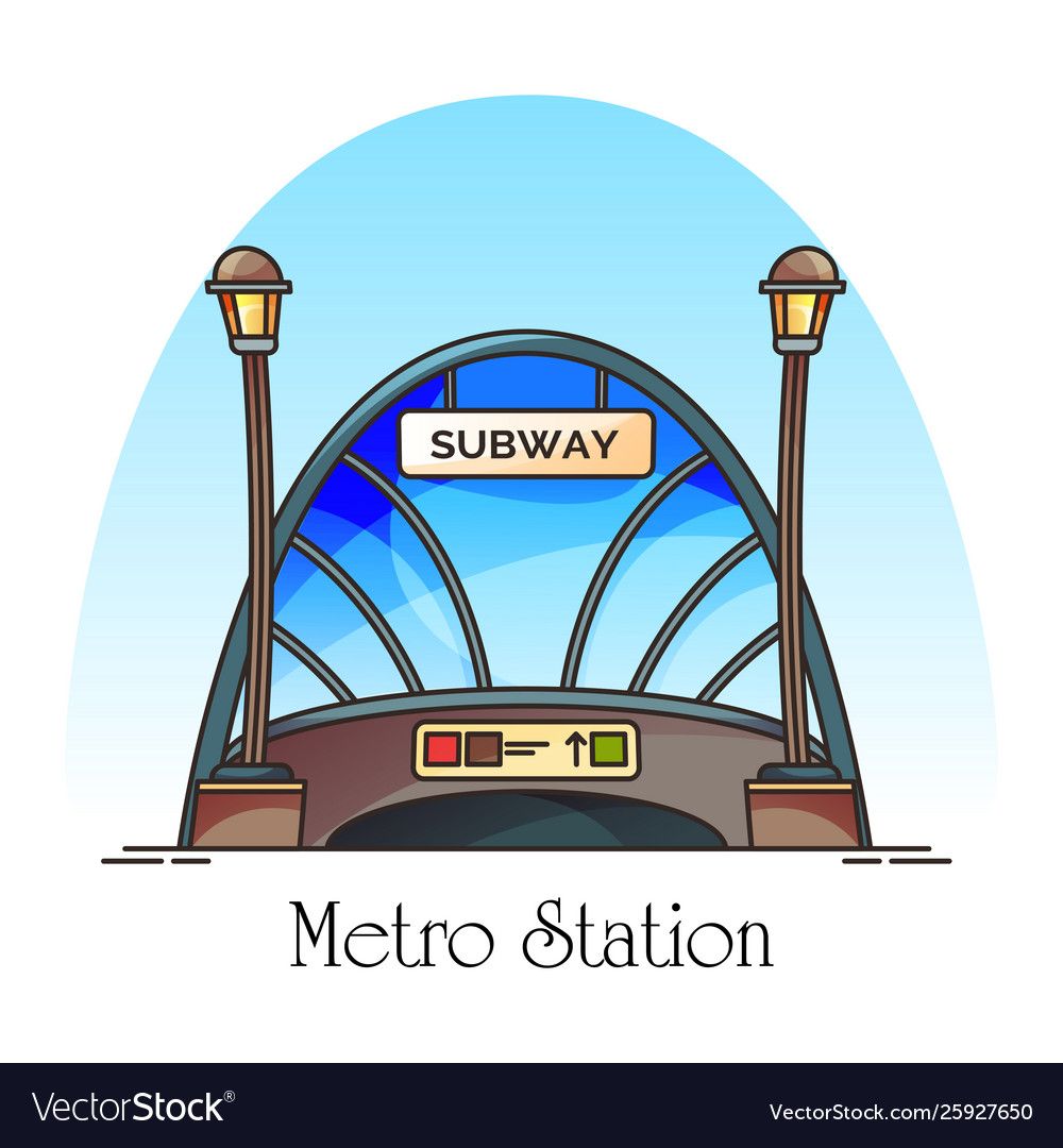 Cartoon Subway Station Entrance