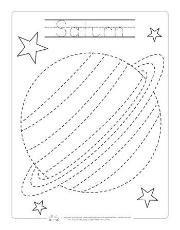 Space Tracing Worksheets | Tracing worksheets, Space lessons, Space ...