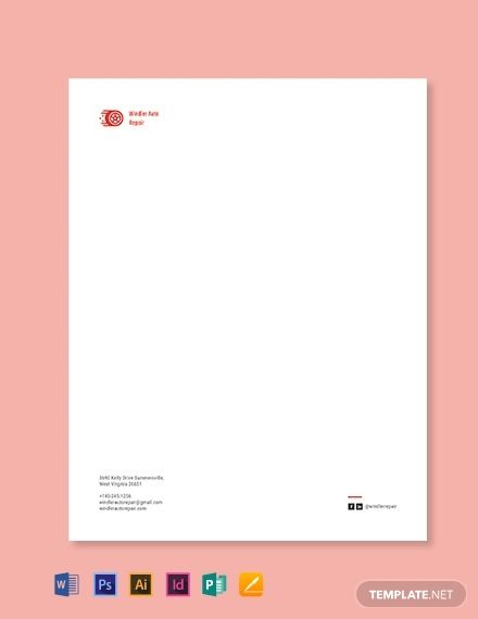 Instantly Download Auto Repair Letterhead Template, Sample & Example in ...