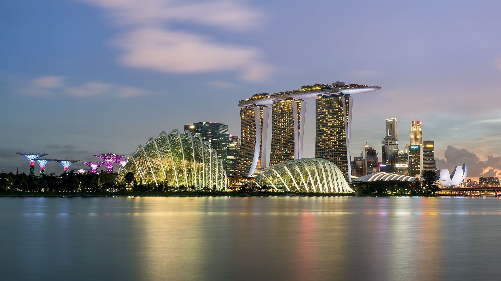 Wallpaper singapore panorama skyscrapers