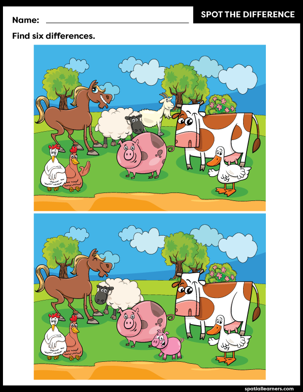 Free Spot The Difference Printables