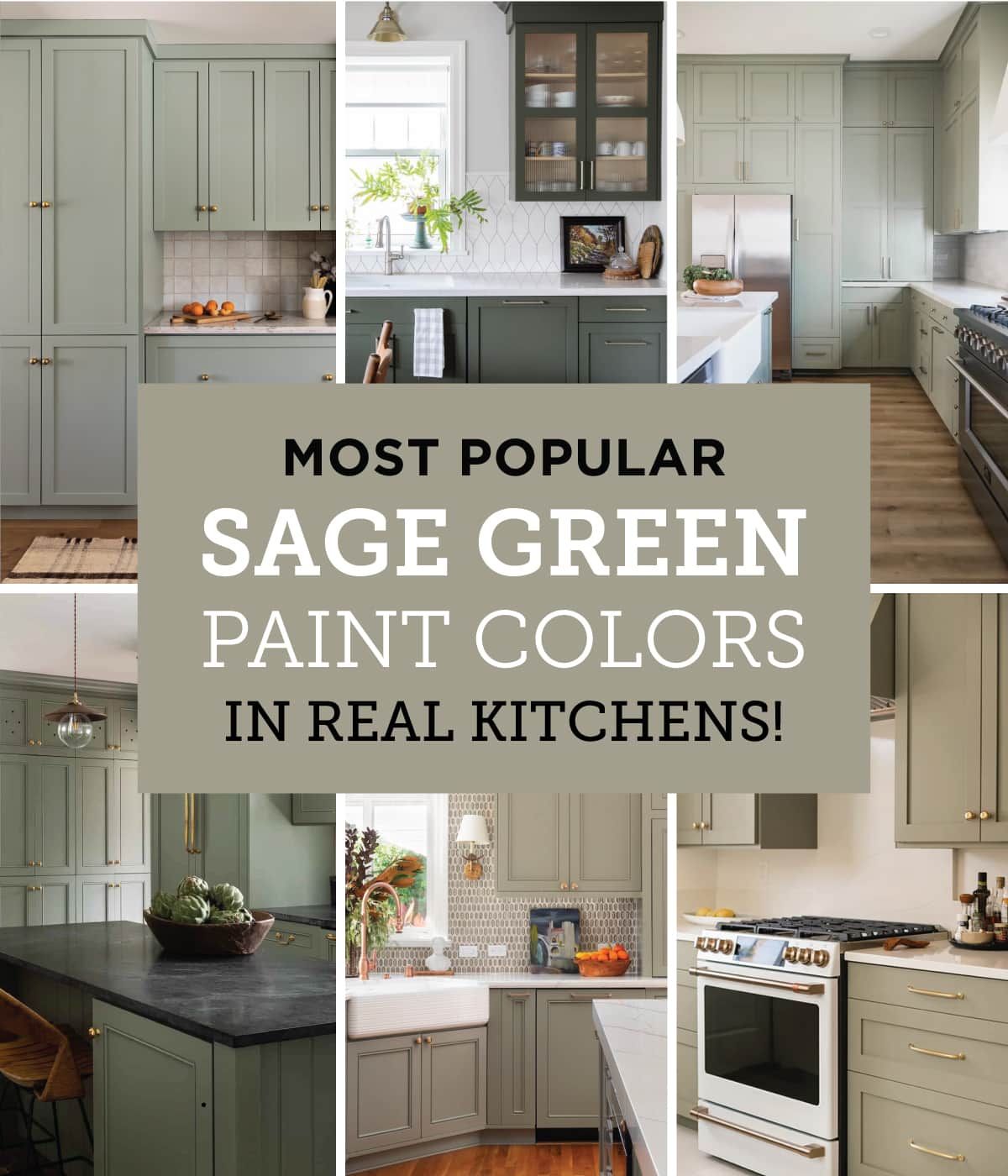 The most popular sage green paint colors for kitchen cabinets | Sage ...