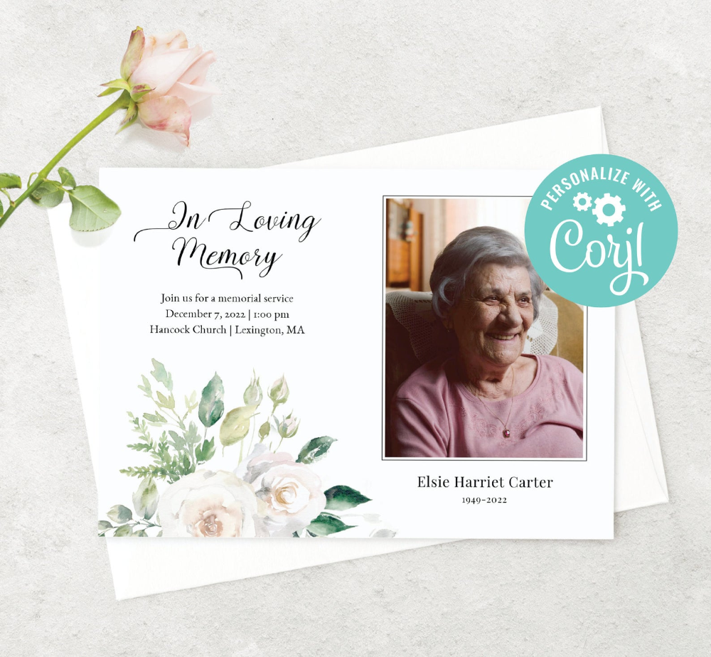 Editable Memorial Invitation | Funeral Invitation | Memorial ...