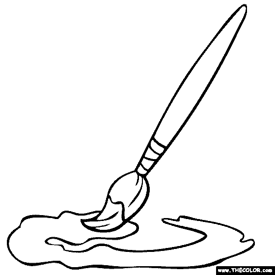 100% free coloring page of a Paintbrush. Color in this picture of a ...