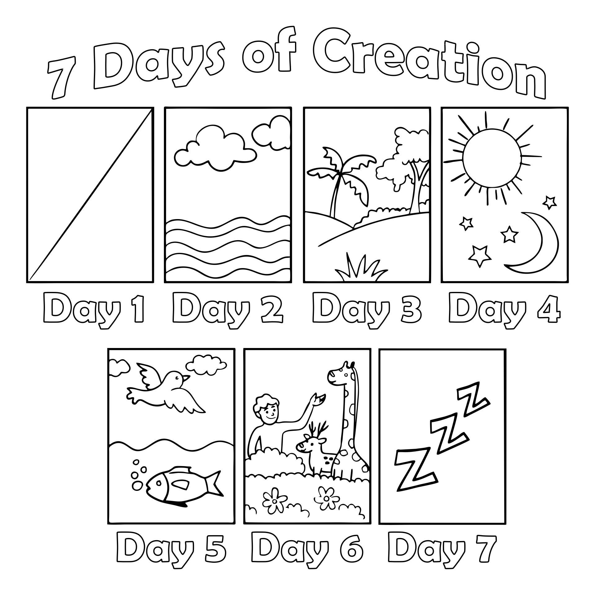 Printable 7 Days Of Creation - Printable New Year Banners