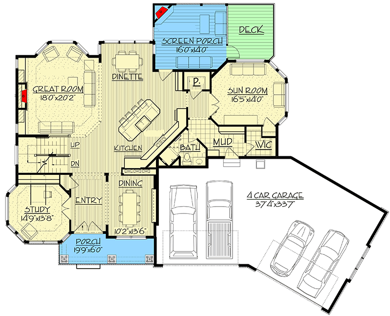 4 Car Garage House Plans Nz Plan 73343HS Storybook House Plan With 4 Car Garage Tandem