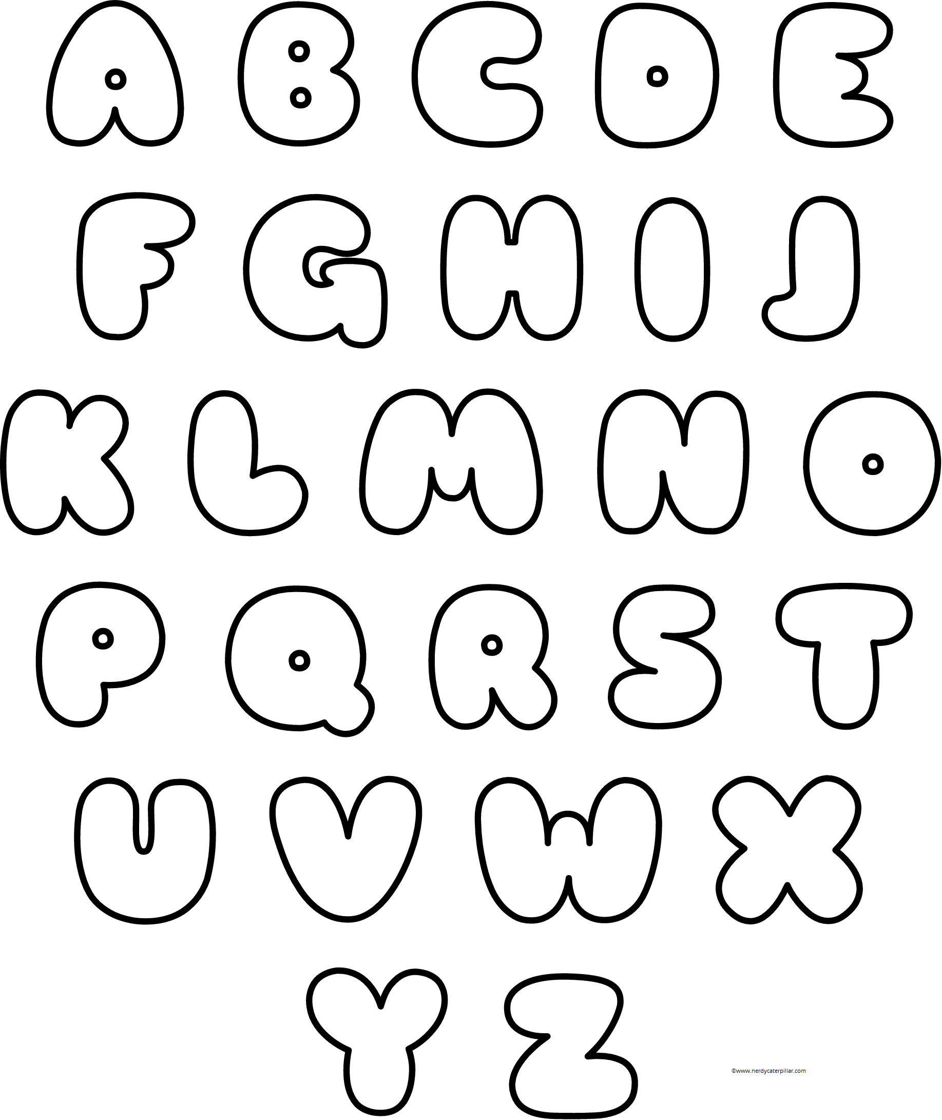 Bubble Letters Alphabet Printable