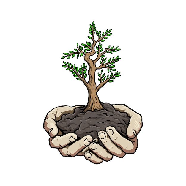 Premium Vector | Hand with plant for go green campaign poster | Disney ...