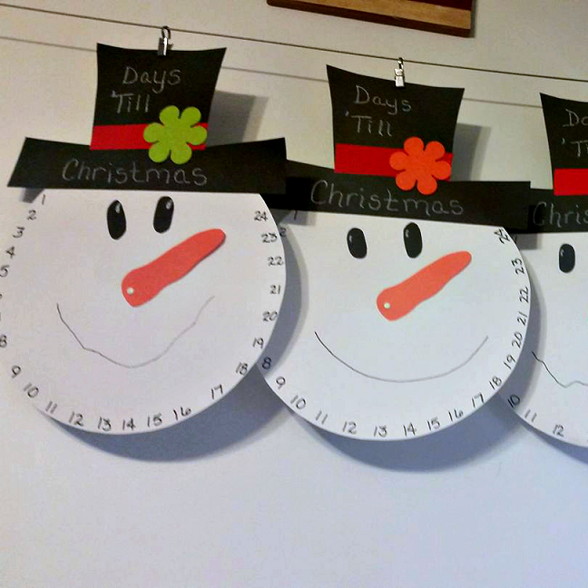 This cute snowman Christmas countdown craft was made by Theresa ...