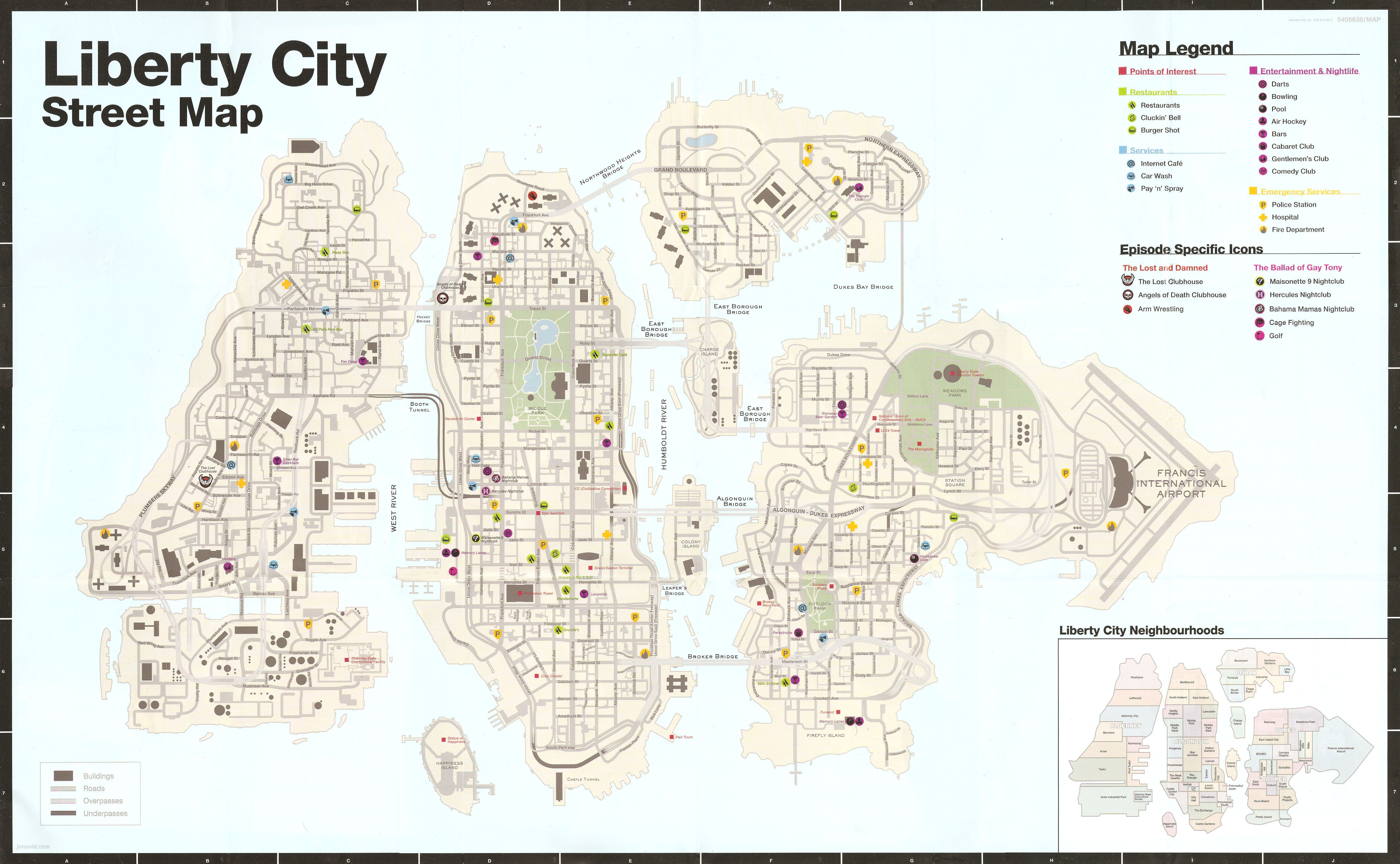 Grand Theft Auto Liberty City Map