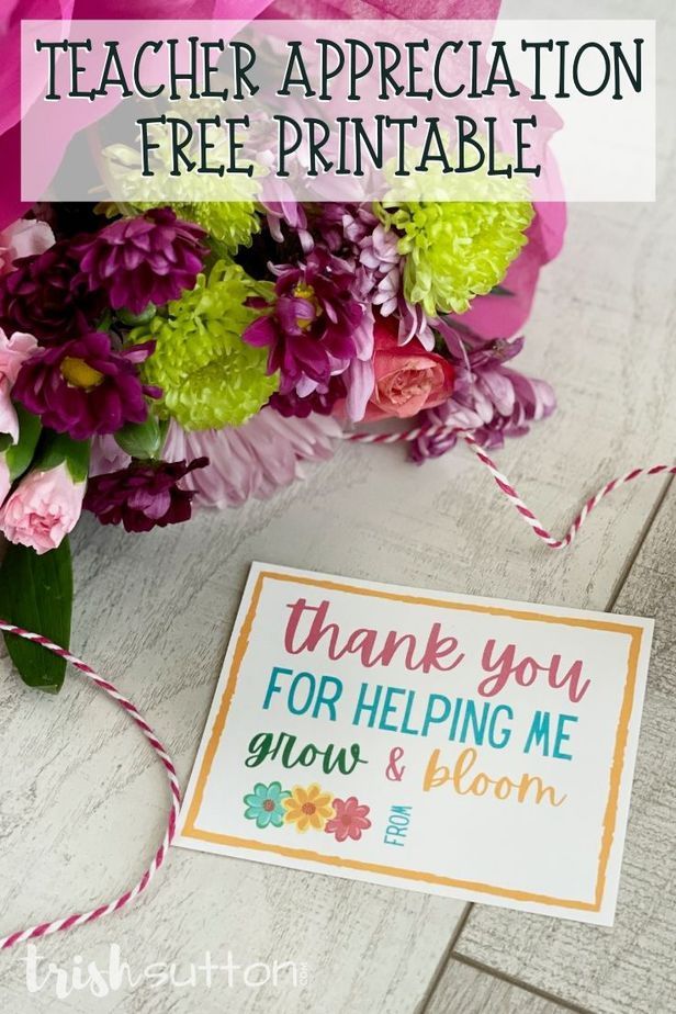 Thank You Teacher Printable Notecard