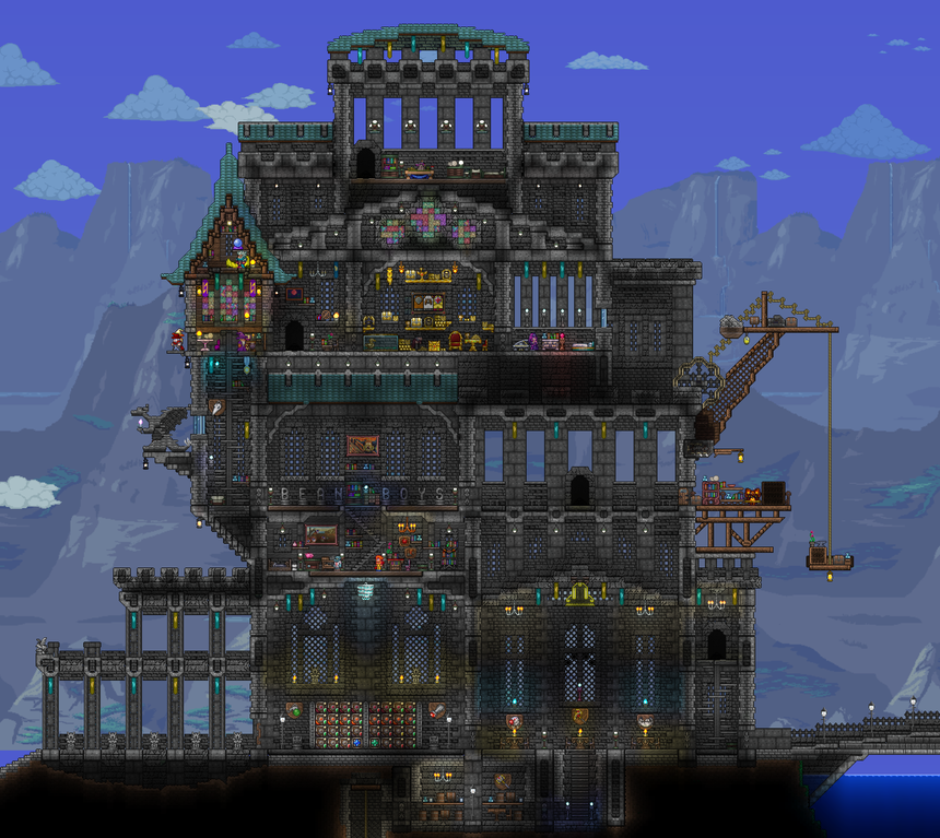 A castle I built in my calamity/thorium world :D : Terraria | Terrarium ...