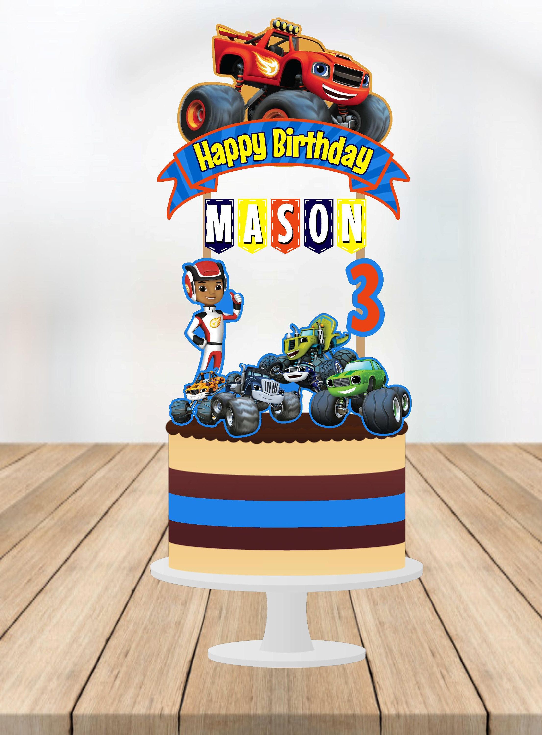 Blaze And The Monster Birthday Cake Topper Template Printable ...