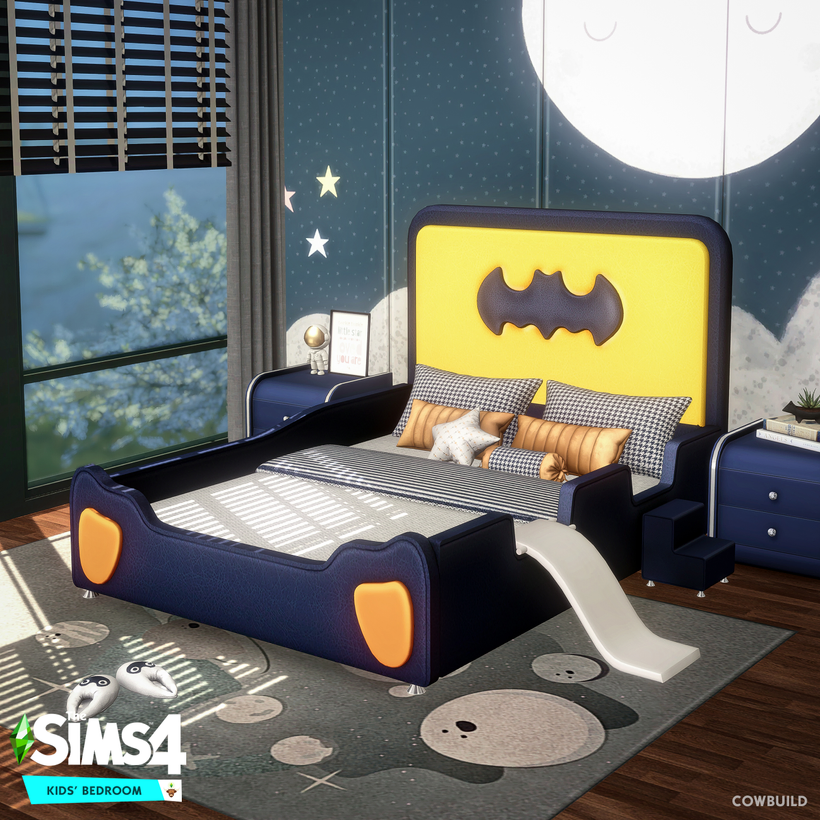 June 2021 Set - Kids' Bedroom | Cowbuild on Patreon Sims 4 Cc Furniture ...