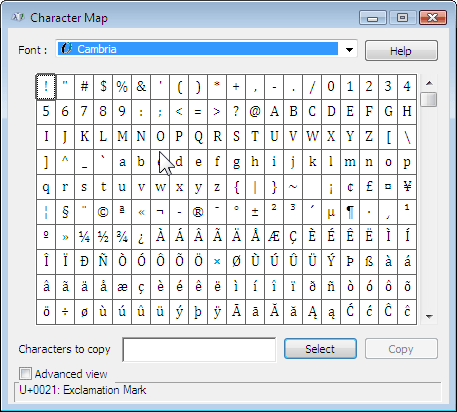 Character Map Utility Windows 7,Vista and XP | Character map, Map, Coding