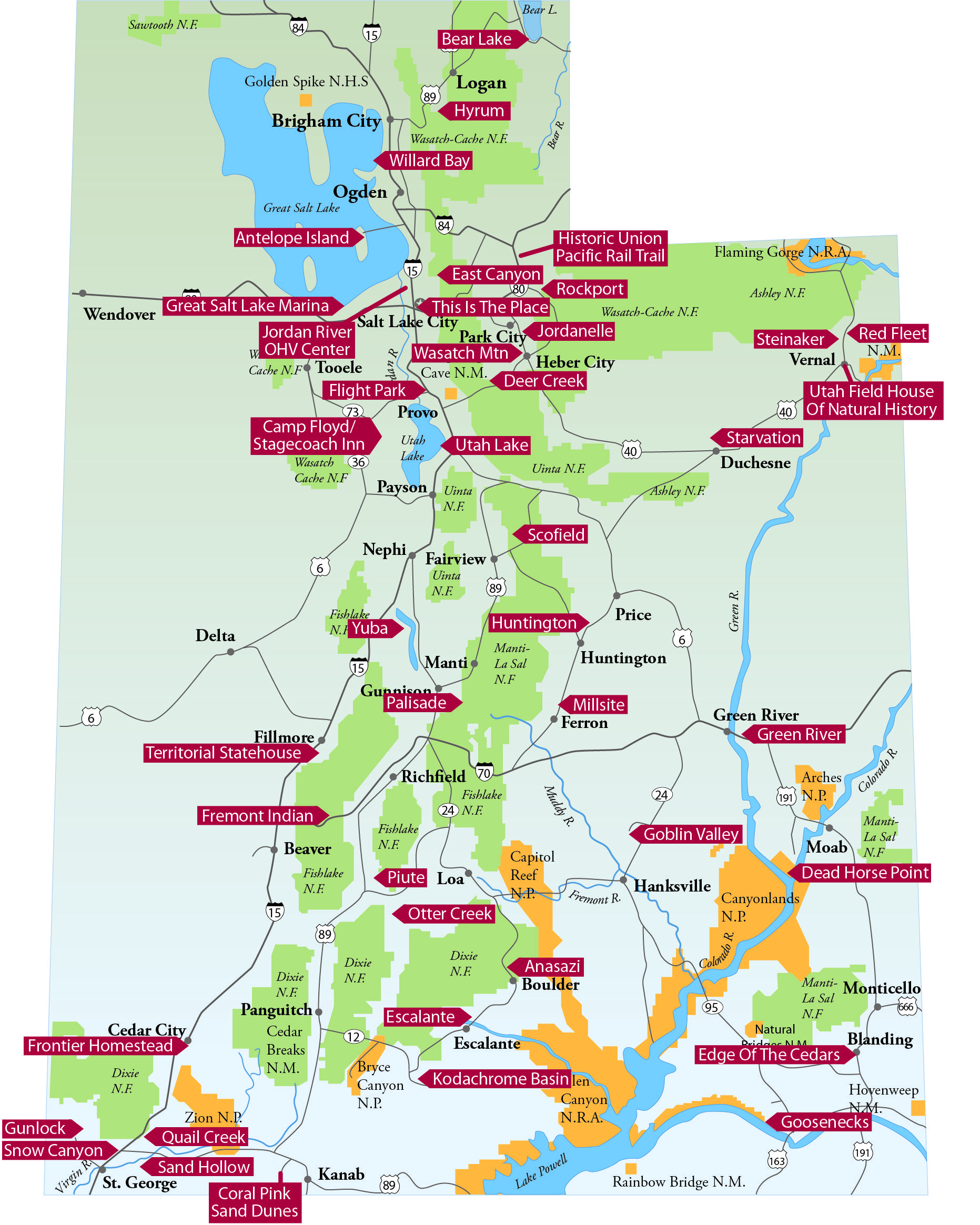 Printable Map Of National Parks In Utah