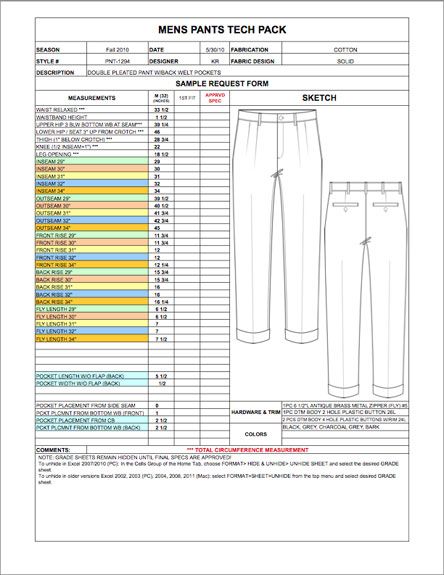 Fashion Apparel Tech Pack Templates - My Practical Skills | Tech pack ...