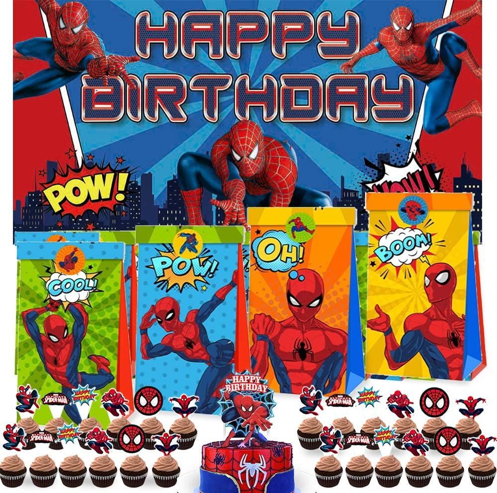 Spiderman party favor bags spider man goodie treat candy gift supplies ...