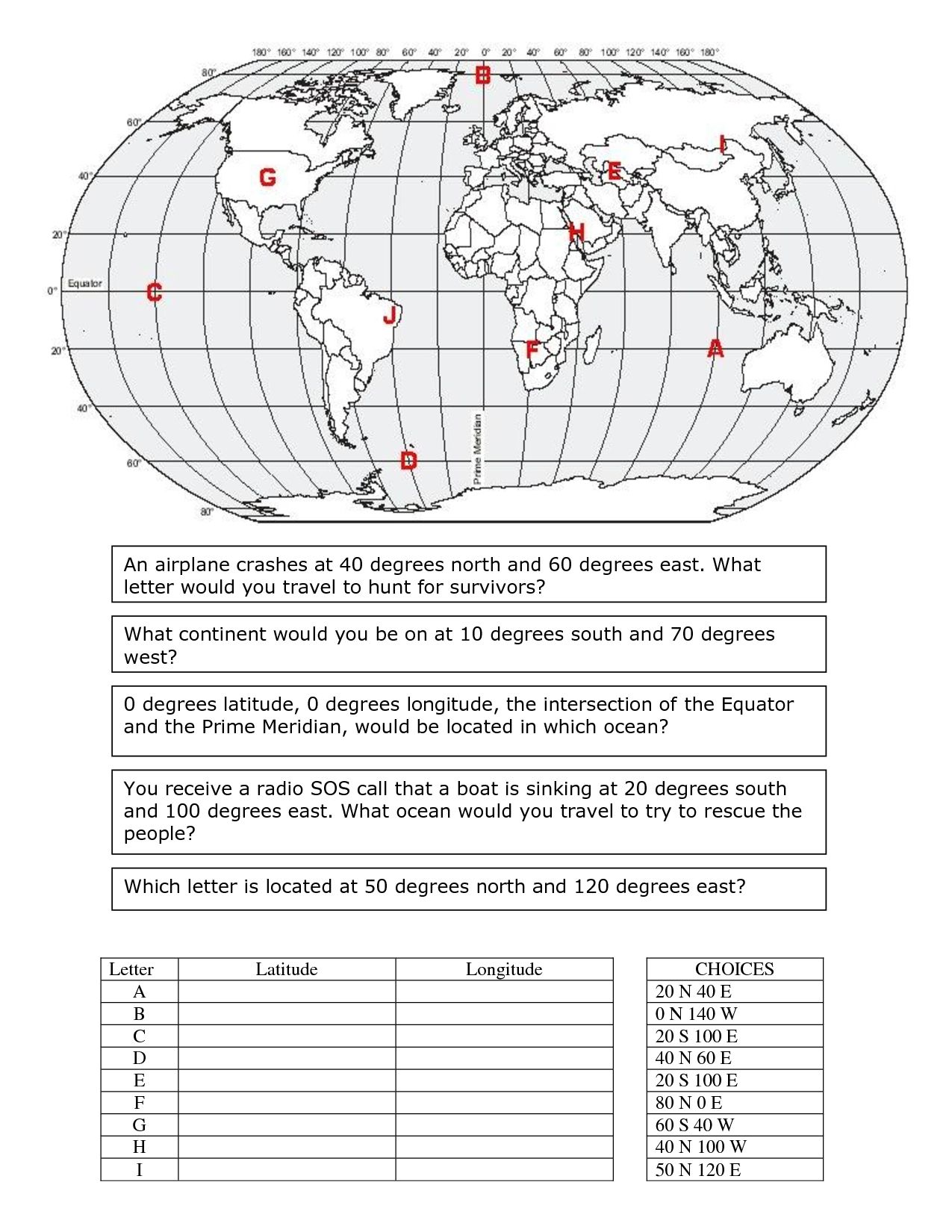 Collection Of Map Skills Worksheets Middle School Download