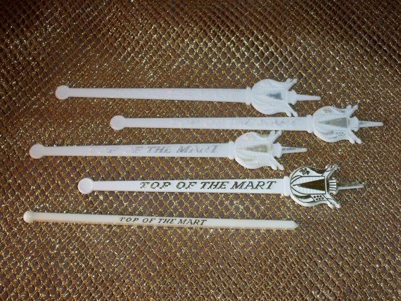 Vintage Plastic Swizzle Sticks Top of the by GreenDoorSalvers Drink ...