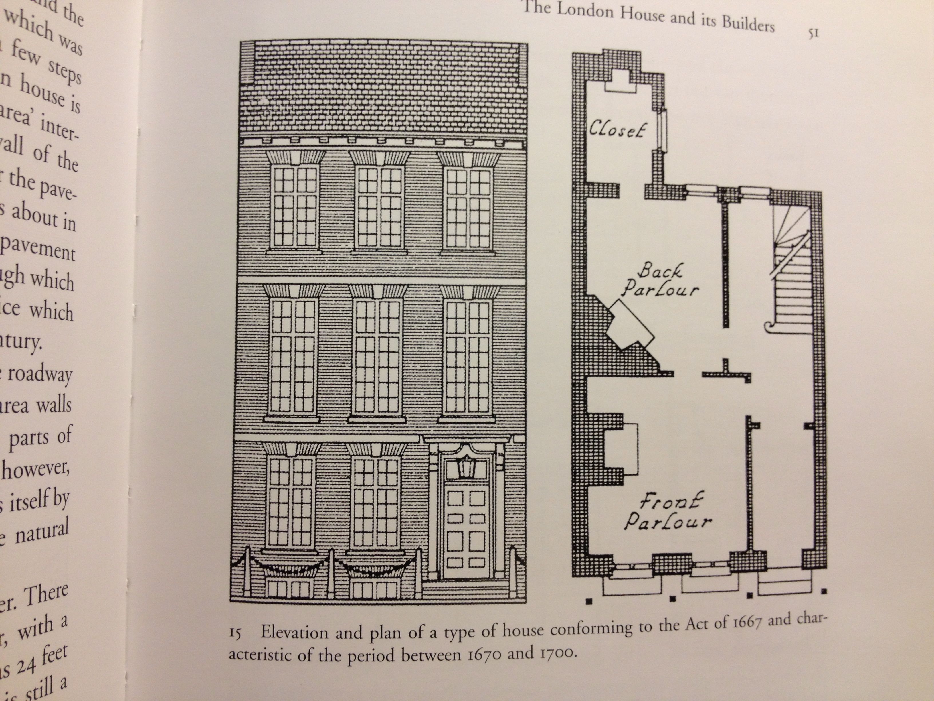 London townhouse, facade and floorplan