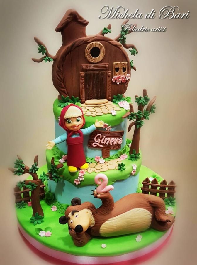 Masha and the bear cake by Michela di Bari Masha And The Bear, Baby ...