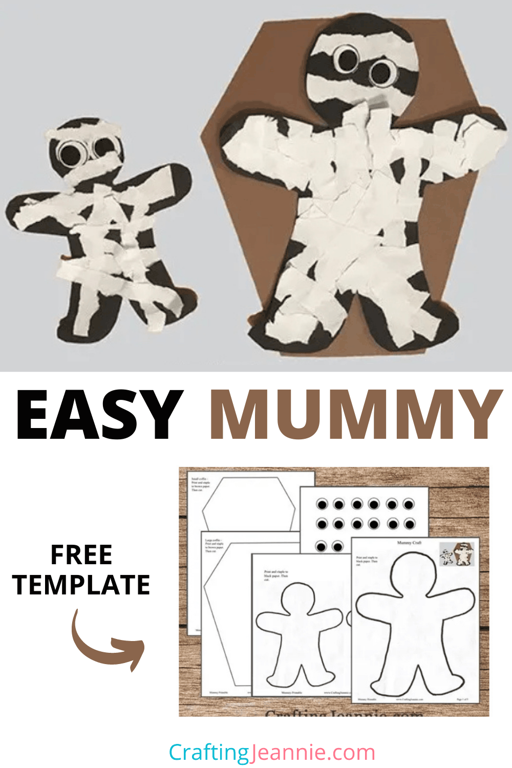 Easy paper mummy craft free template – Artofit