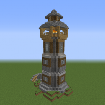 Medieval Colonial Lighthouse - Blueprints for MineCraft Houses, Castles ...