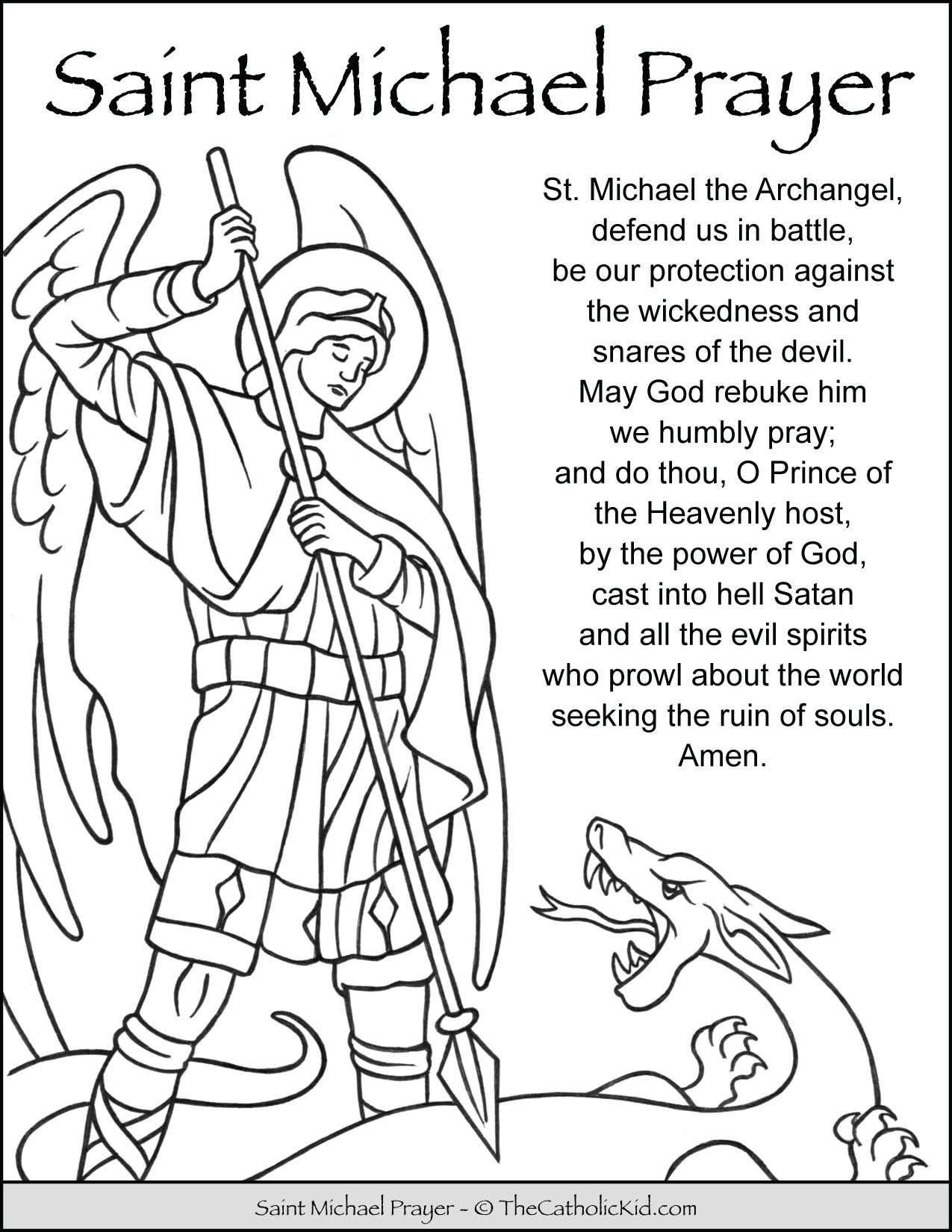 Printable Free Printable St Michael Prayer