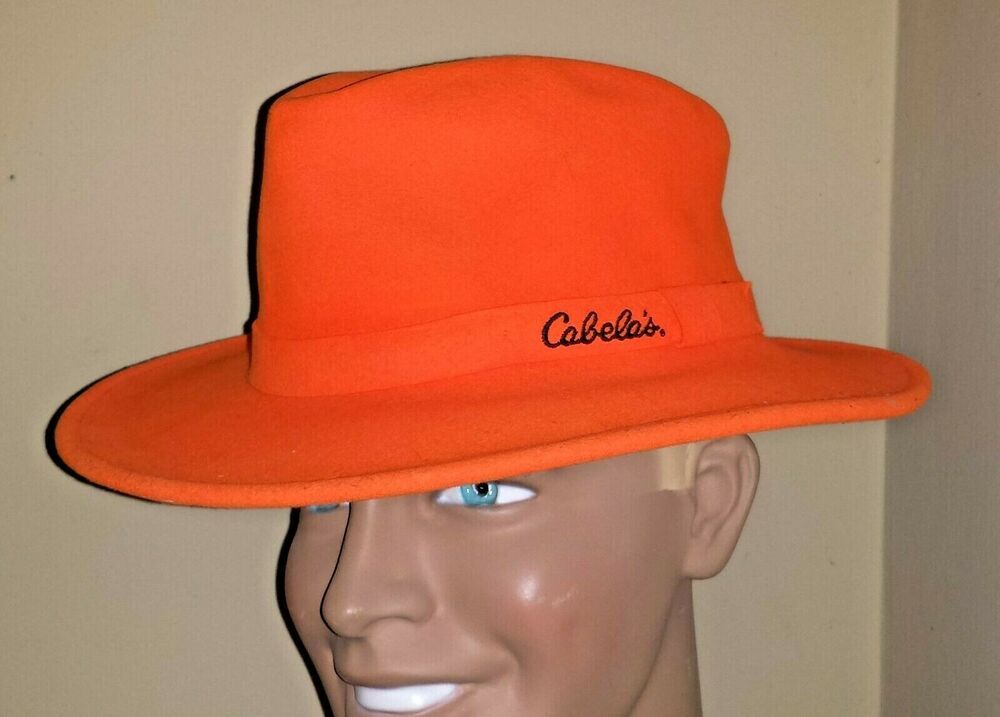 Cabela's Crushable Felt Wool Blaze Orange Hunting Outback Cowboy Hat ...