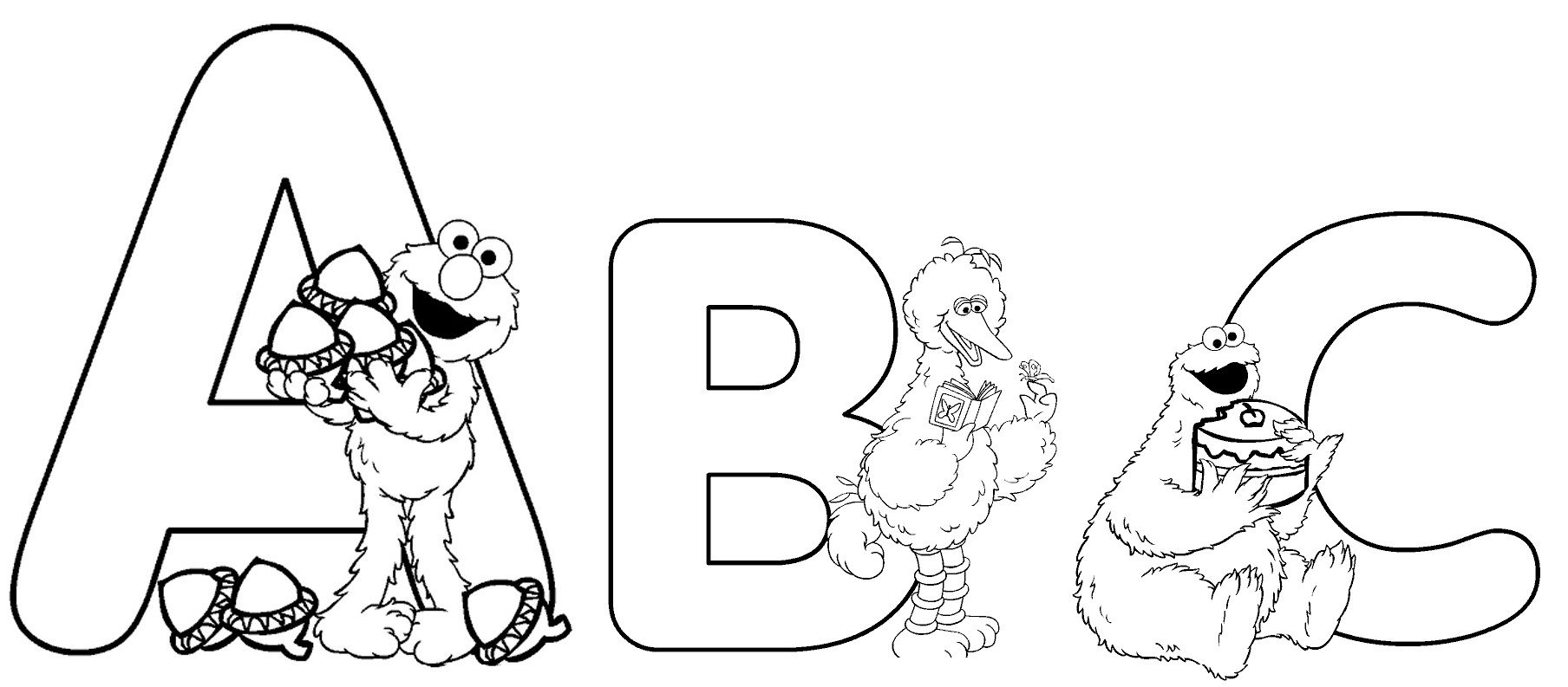 Sesame Street Free Alphabet Coloring Page Alphabet Coloring Coloring ...