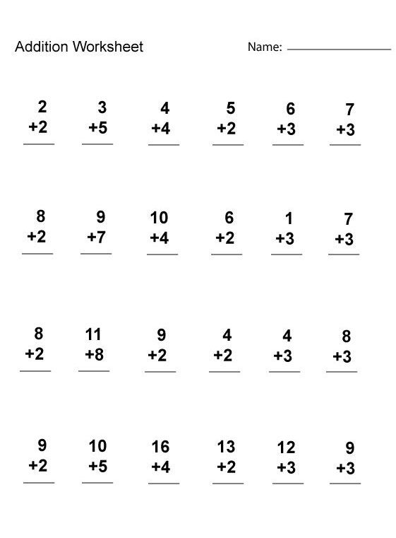 basic addition worksheets first grade | Addition worksheets ...