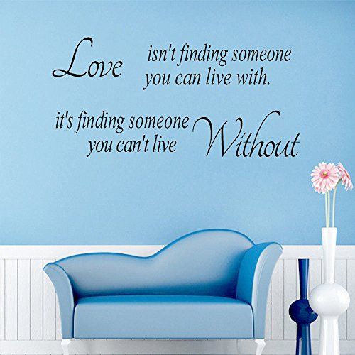 Love Without Wall Quote Decal Removable Stickers Decor Vinyl DIY Home ...