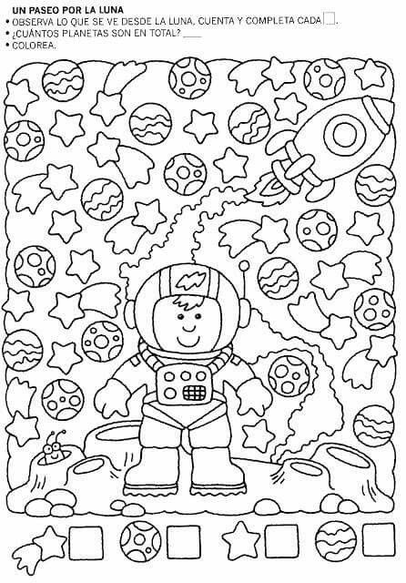 Spaceship scanning activity Preschool Worksheets, Preschool Activities ...