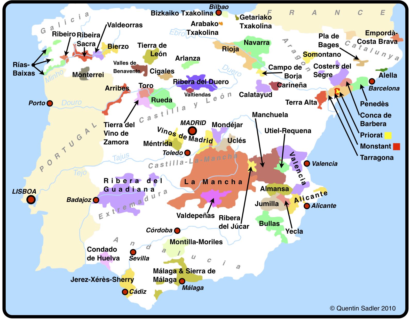 Map of Spain's wine regions Bilbao, Alicante, Art Du Vin, Wine Region ...