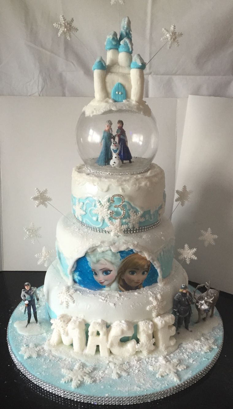 Disney frozen 3 tier cake I made for my niece for her frozen ...