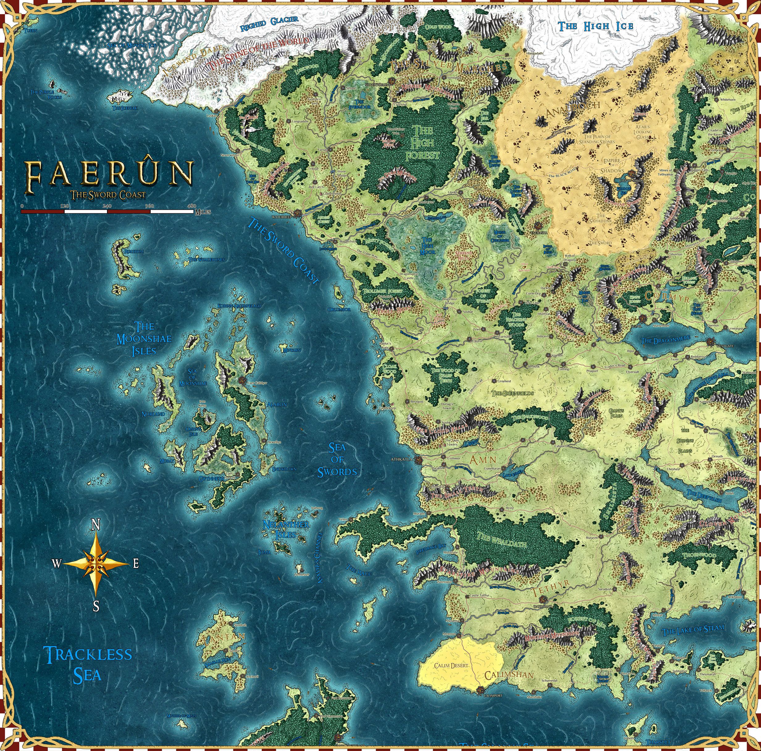 Dungeons And Dragons Forgotten Realms Map Realms The Sword Coast by stratomunchkin Fantasy world map