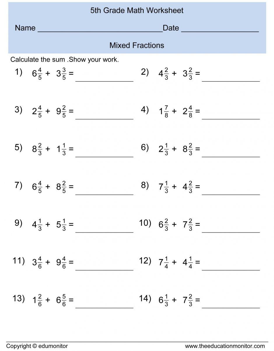 Multiplying Mixed Numbers Worksheets Multiplying Mixed Numbe