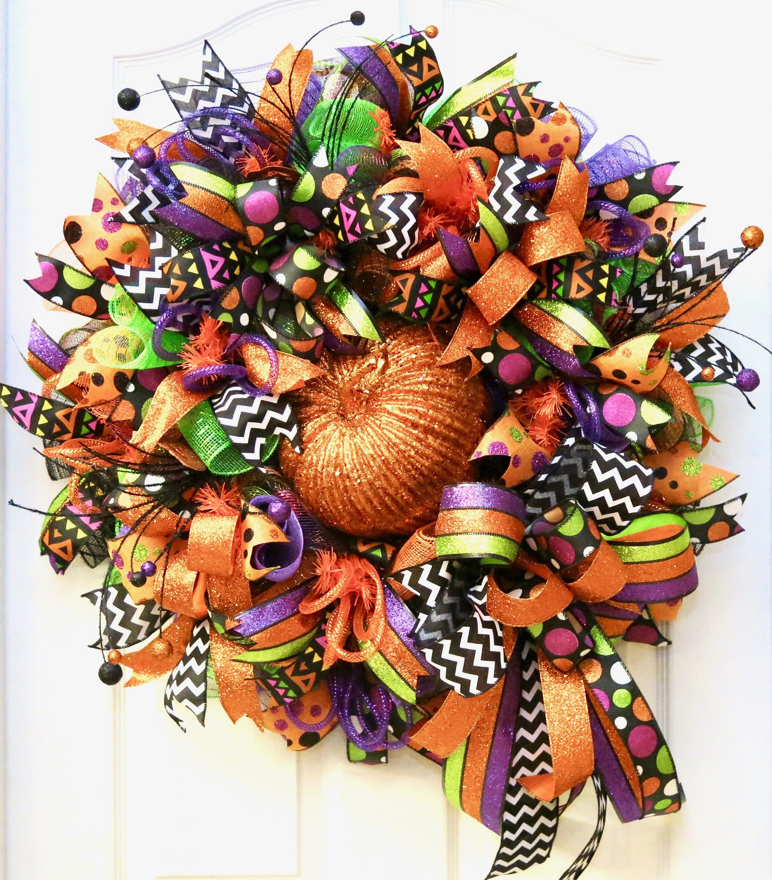 PinkBluebonnet | Halloween mesh wreaths, Halloween door wreaths ...