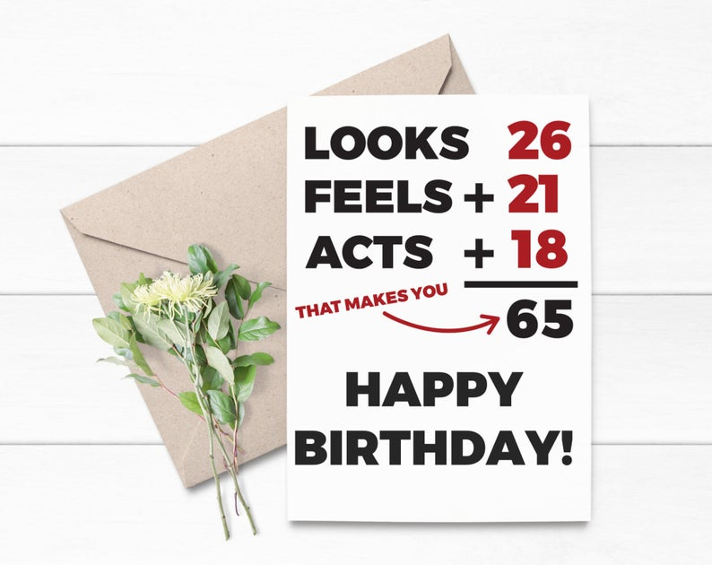 Funny Cards For 65th Birthday - Printable Templates Free