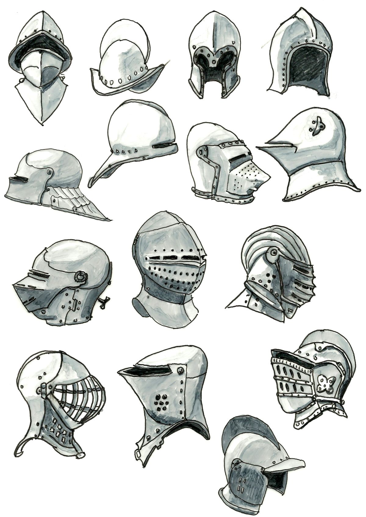 Helmets by Kluwe.deviantart.com on @deviantART Medieval Knight ...