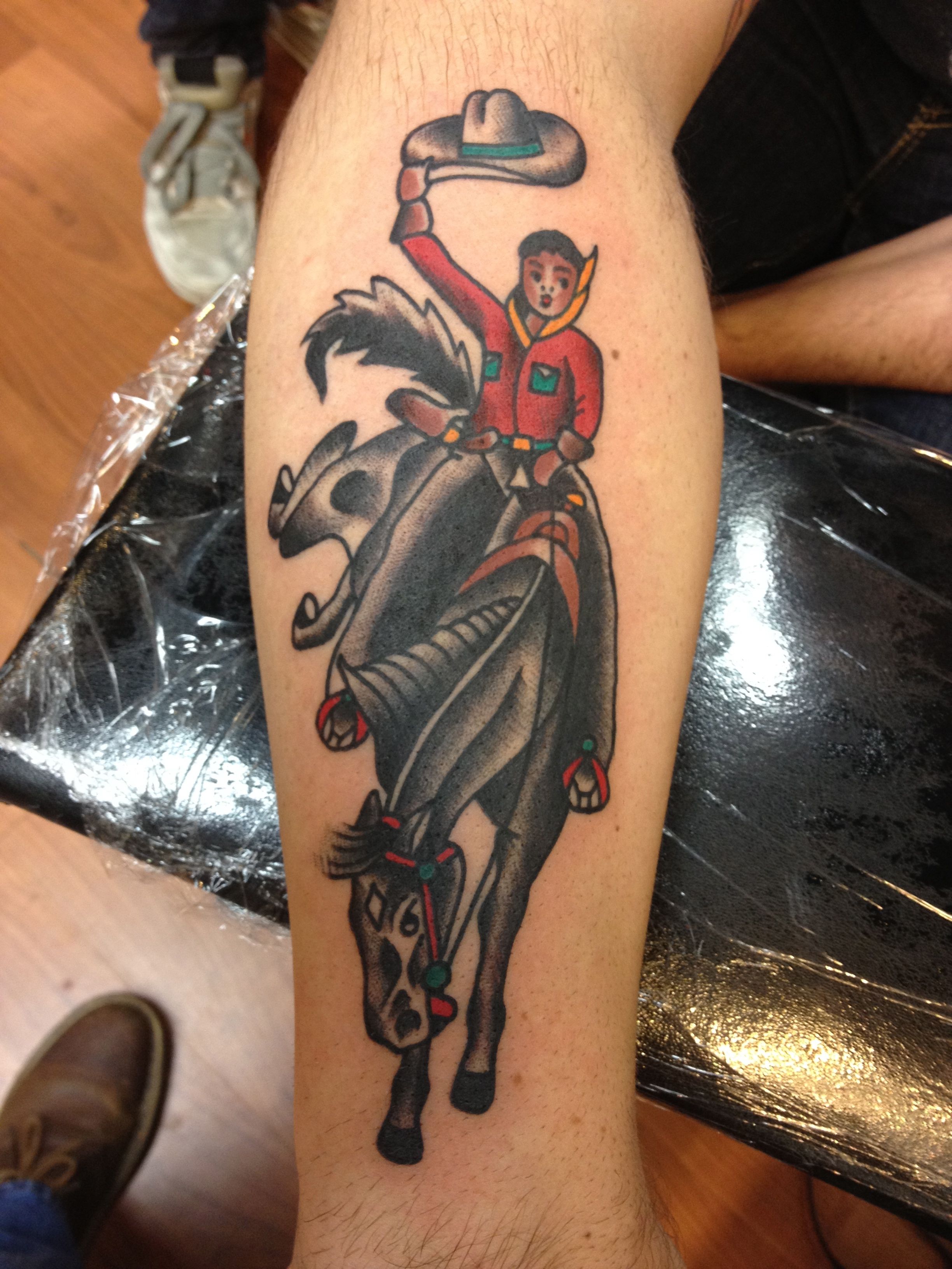 Traditional Cowboy Tattoo Cowboy tattoos, Western tattoos