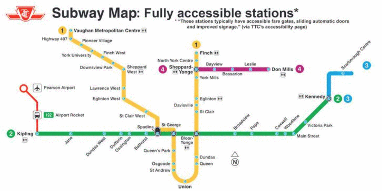 This TTC Map Shows The Only Stations That Have A Public Bathroom And It ...