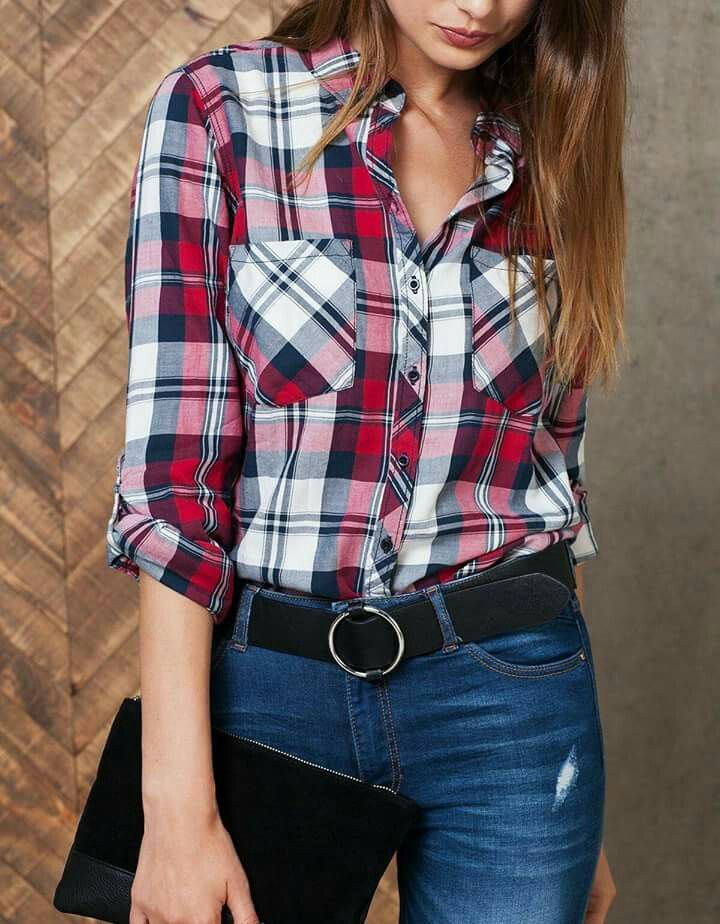 Top 58+ imagen camisa de cuadros roja outfit