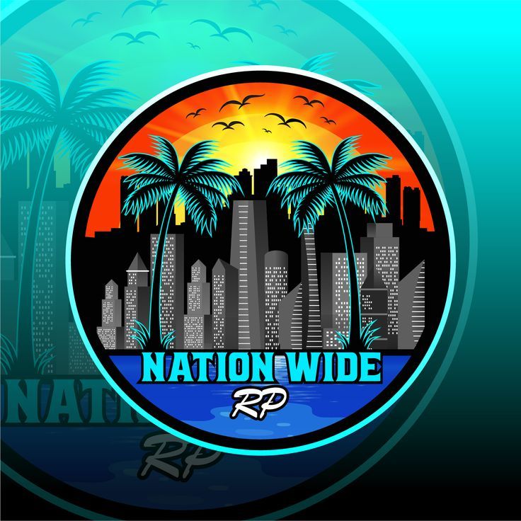 the national wide logo is shown in front of a cityscape with palm trees