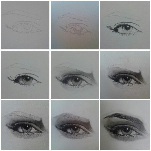 Step by step left eye drawing. Took me 4 days to finish it ♡ | Dibujos ...