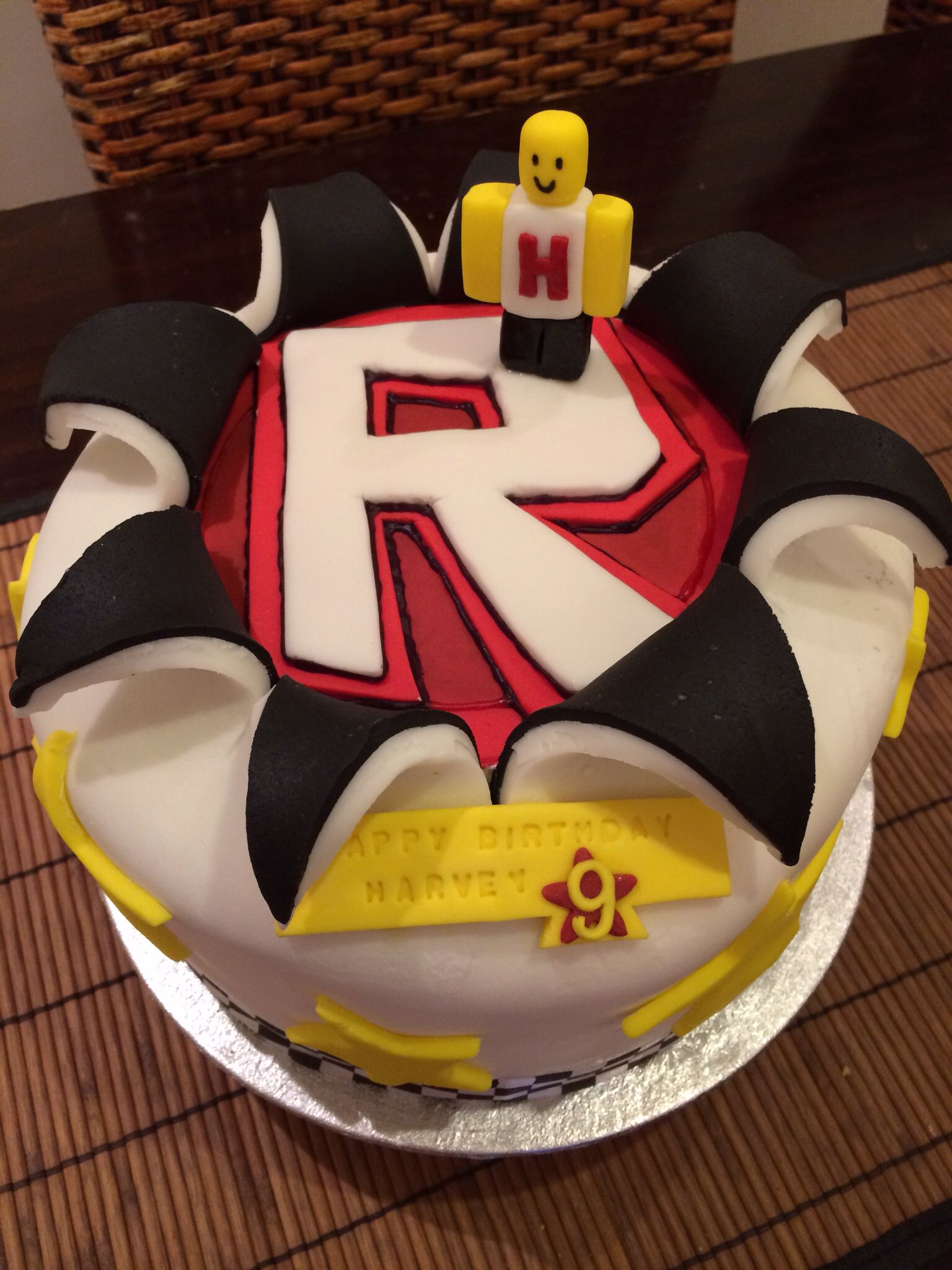 Roblox birthday cake. Four layers of vanilla sponge with vanilla ...