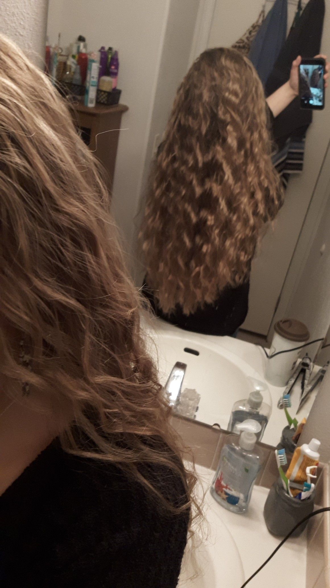 Double French Braid Aftermath Wavy Hair Overnight Easy Overnight Curls Wavy Hair [ 2064 x 1161 Pixel ]