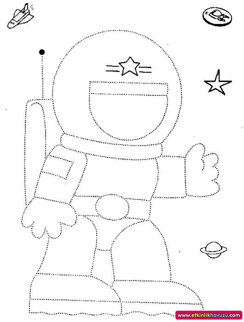 astronaut trace for kids Space Theme Preschool, Space Activities ...