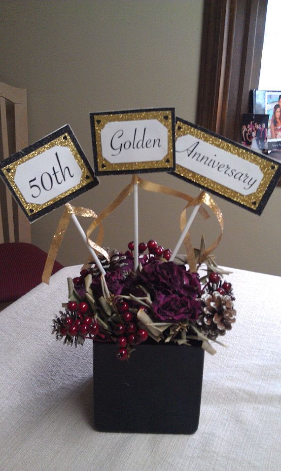 50th Anniversary Decor Package (10 centerpieces) with bubbles on Etsy ...